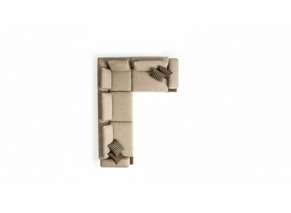 Beige hoekbank gestoffeerde hoekbank L-vormige bank Moderne woonlandschap Bank