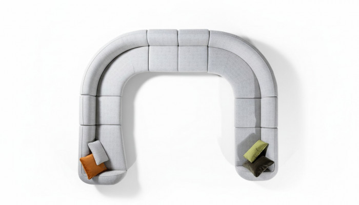 Sofa U-vorm Luxe Woonkamer Design Modern Textiel Bankstel