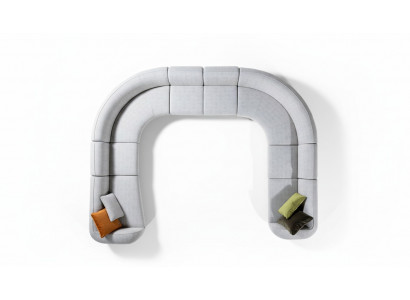 Sofa U-vorm Luxe Woonkamer Design Modern Textiel Bankstel