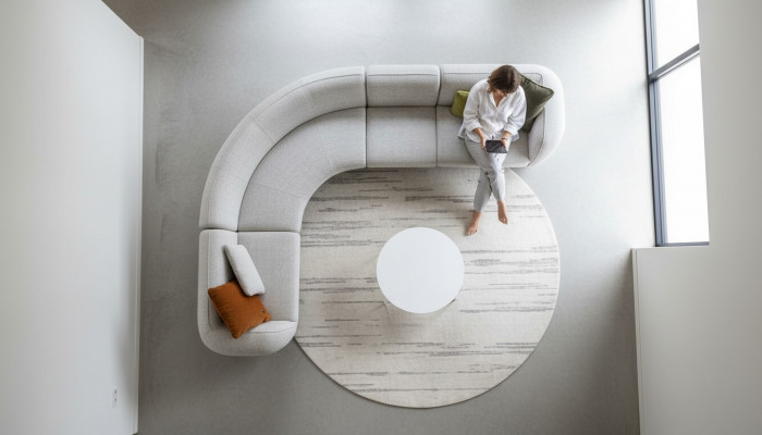 Grijze loungeset Designer loungeset Gestoffeerde meubels Banken Bank