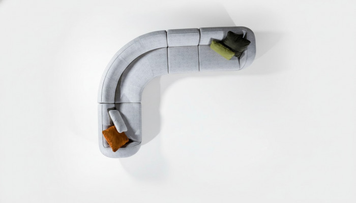 Grijze loungeset Designer loungeset Gestoffeerde meubels Banken Bank