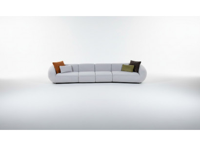 Woonkamerbank in zeszitter gestoffeerd luxe designbank stof