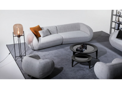 Grijze luxe bankstel vierzits fauteuil luxe bankstel textielmeubelen