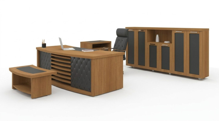 Ontwerp kantoor set luxe houten meubels bureau kast meubilair 4-delig.