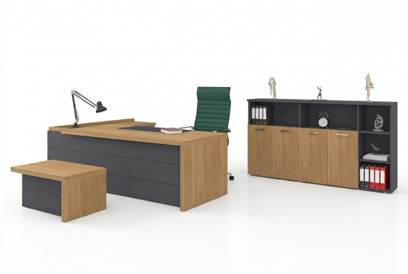 Werkkamer set bureau kasten salontafel kantoorinrichting