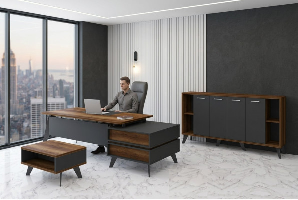 Kantoormeubel Compleet Set 3-delig Kantoorartikelen Bureau Kast