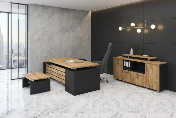 Designer kantoormeubilair Luxe thuiskantoor set Modern designer 3-delig.