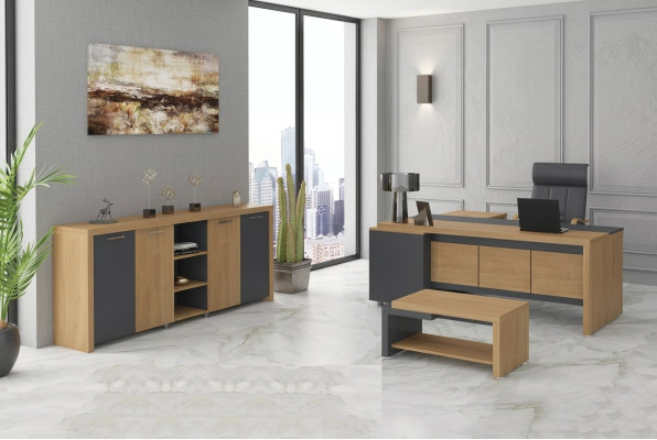 Kantoormeubels Bureau Ladekast Salontafel Luxe meubels 3 delig