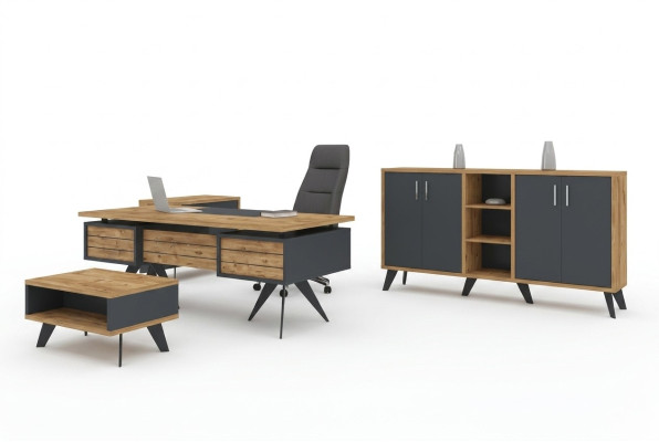 Grote kantoorset bureaumeubelen bureau ladekast tafel