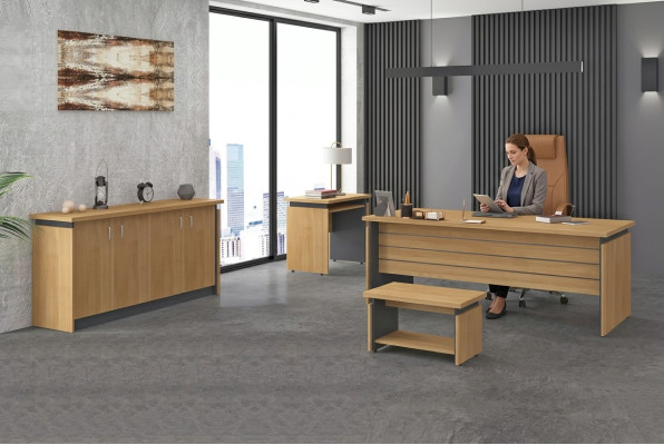Werkkamer Houten meubels Complete set Bureau Kantoor meubels 4-delig