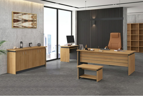 Werkkamer Houten meubels Complete set Bureau Kantoor meubels 4-delig