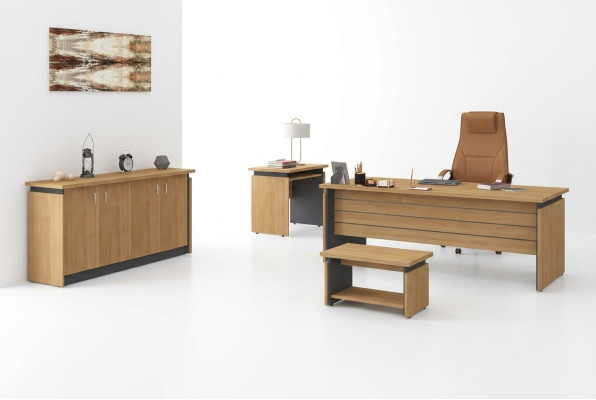 Werkkamer Houten meubels Complete set Bureau Kantoor meubels 4-delig