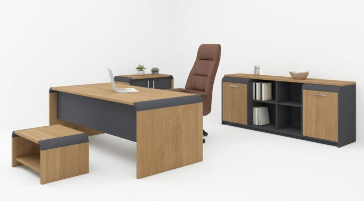 Grote werkkamerset Bureau Ladenkast salontafel Compleet