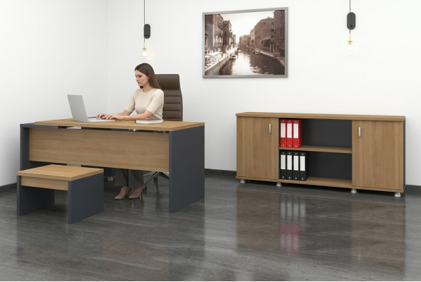 Hoekbureau Archiefkast Salontafel Kantoorinrichting Modern Stijl