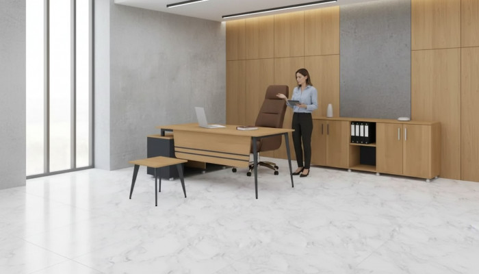 Werkkamerset Nieuwe salontafel Modern design Hoekbureau 3 delig