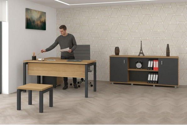 Kantoorinrichting Bureau Archiefkast Kast Salontafel 2-delige Set