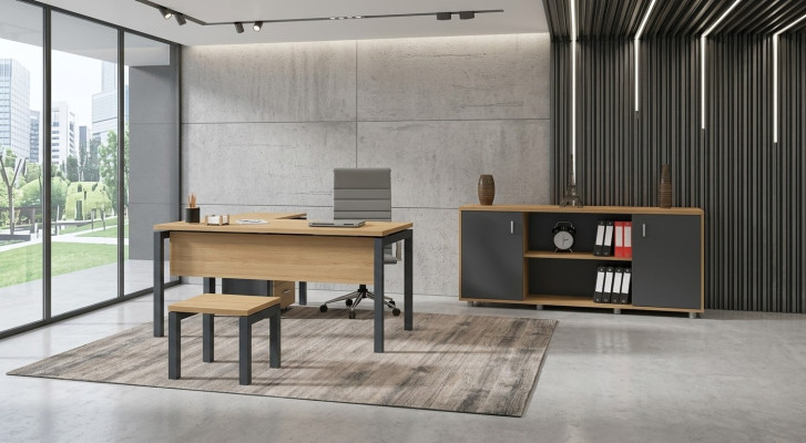 Kantoorinrichting Bureau Archiefkast Kast Salontafel 2-delige Set