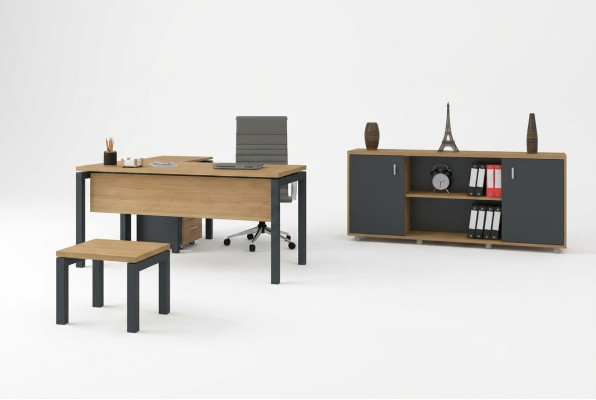 Kantoorinrichting Bureau Archiefkast Kast Salontafel 2-delige Set