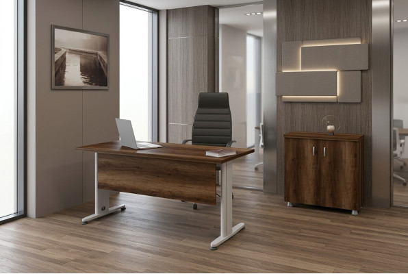 Compleet kantoormeubelset met kast, bureau, 2 delen