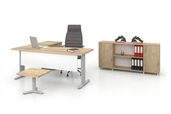 Hoekbureau Kantoor Werkkamer Modern Compleet Set Meubels 3-delig