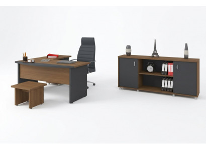 Klassiek houten kantoormeubel set hoekbureau werkkamer meubilair