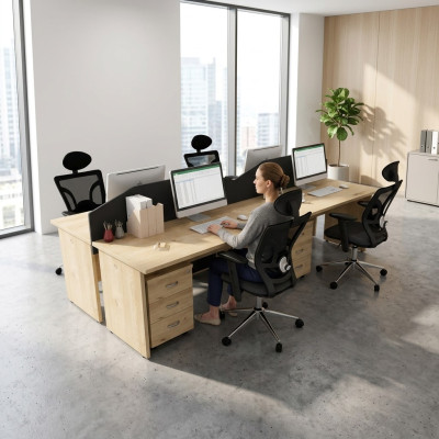 Grote houten bureau thuiskantoor computertafel moderne kantoormeubelen
