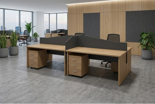 Houten meubilair Kantoorinrichting Groot bureau Design Thuiskantoor