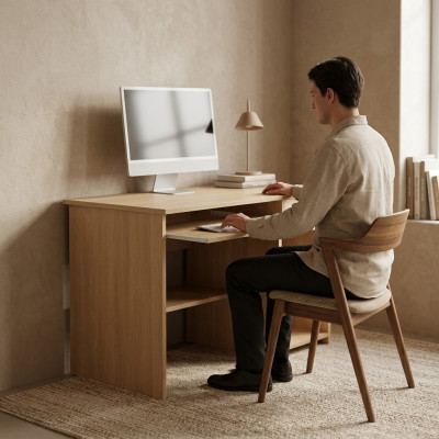 Houten computertafel thuiskantoor Modern kantoormeubilair bureau nieuw kantoor