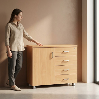 Kantoor ladenkast houten kast werkkamer Nieuw klassiek meubilair