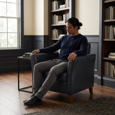 Fauteuil zwart kantoor kantoor werkkamer kantoormeubilair textiel nieuw