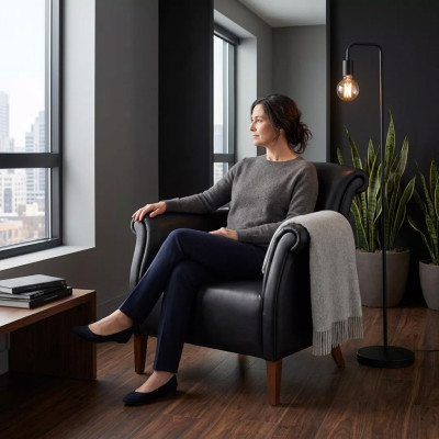 Zwarte fauteuil Kantoorinrichting Luxe design zetel met bekleding Eenpersoonsstijl