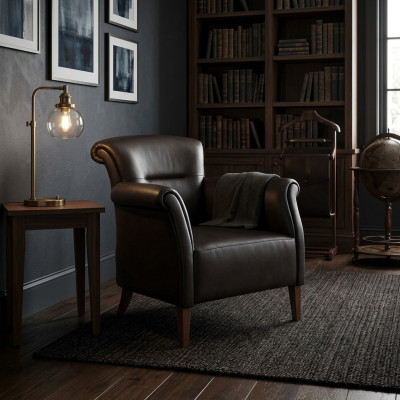 Zwarte fauteuil Kantoorinrichting Luxe design zetel met bekleding Eenpersoonsstijl
