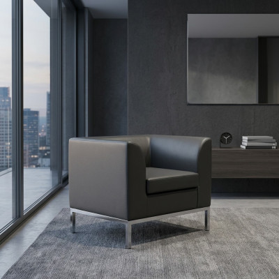 Fauteuil Kantoor Thuiswerkplek Meubels Textiel Nieuw Zwart Zitting Luxe Meubels