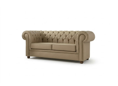 Chesterfield tweezits kantoorinrichting luxe studeerkamermeubilair gestoffeerde bank