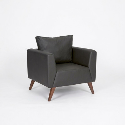 Zwarte fauteuil ontwerp gestoffeerde zitting kantoor thuis nieuw