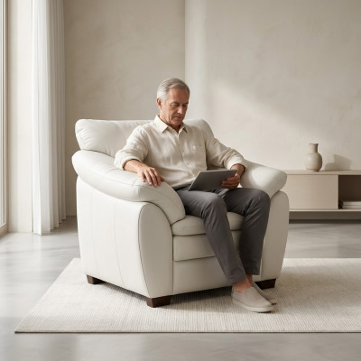 Witte fauteuil thuiskantoormeubilair Kantoor gestoffeerde fauteuil Textiel zitschaal