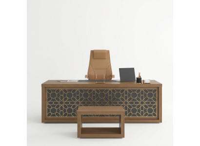 Klassiek bureau voor thuiskantoor, houten meubels, kantoor 220x90cm