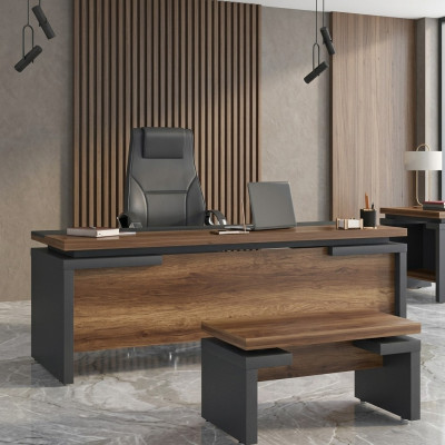 Bruin grijze bureau 220x90cm Luxe tafel Directiebureau Kantoor