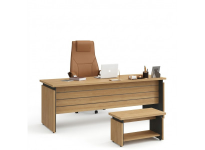 Houten bureau kantoor kantoorinrichting werkkamer directeursbureau