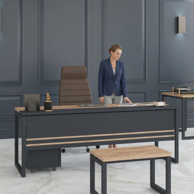 Kantoormeubilair bureau werkruimte bruin tafel nieuw design tafels