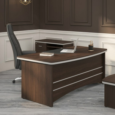 Bruin bureau kantoor meubel ontwerper directeurstafel thuiskantoor tafel