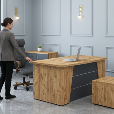 Bureau kantoor meubels werkkamer hout computertafel kantoor tafel