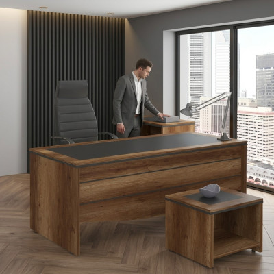 Werkkamer Bureau Houten bureau Kantoor bureau Kantoor meubilair Directeursbureau