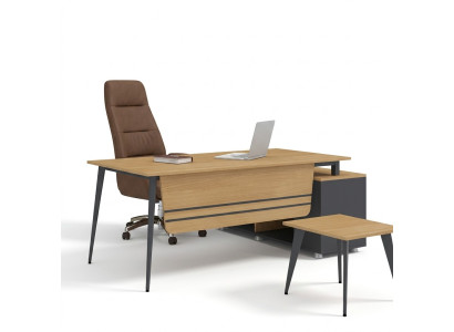 Bureautafel werkkamer kantoormeubilair hoekbureau meubeldesign hout