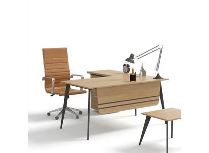Kantoor houten meubelen hoekbureau designer werktafel kantoortafel