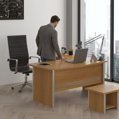 Lichtbruin hoekbureau Kantoor meubels Luxe Kantoorinrichting Design