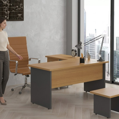 Hoekbureau voor thuiskantoor, design kantoormeubelen, houten bureau, kantoor