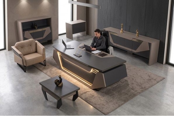 Ontwerper houten salontafel thuiskantoor Nieuw kantoorinrichting tafel