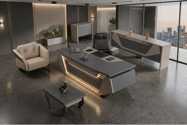 Ontwerper houten salontafel thuiskantoor Nieuw kantoorinrichting tafel