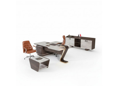 Meubel Luxe kantoorinrichting Compleet set Tafel Kast 3-delig Kantoor